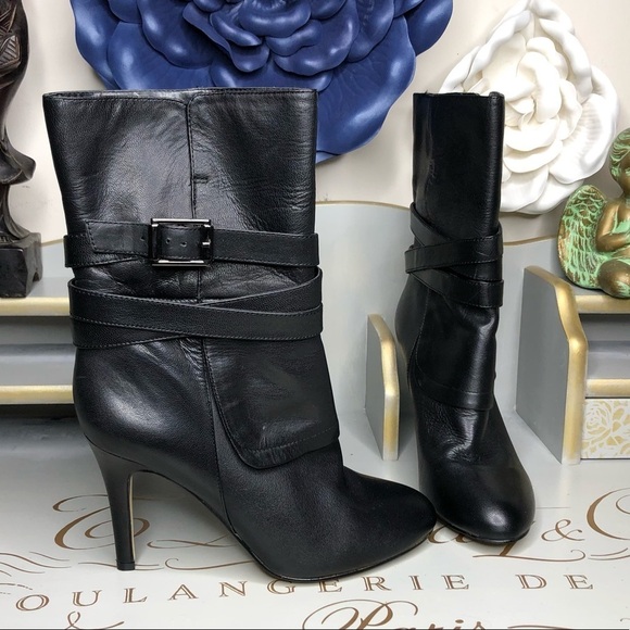 Michael Suz. Blk Leather Boots - Picture 3 of 8